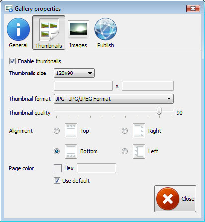 Properties window : Flickr Autoplay Slideshow