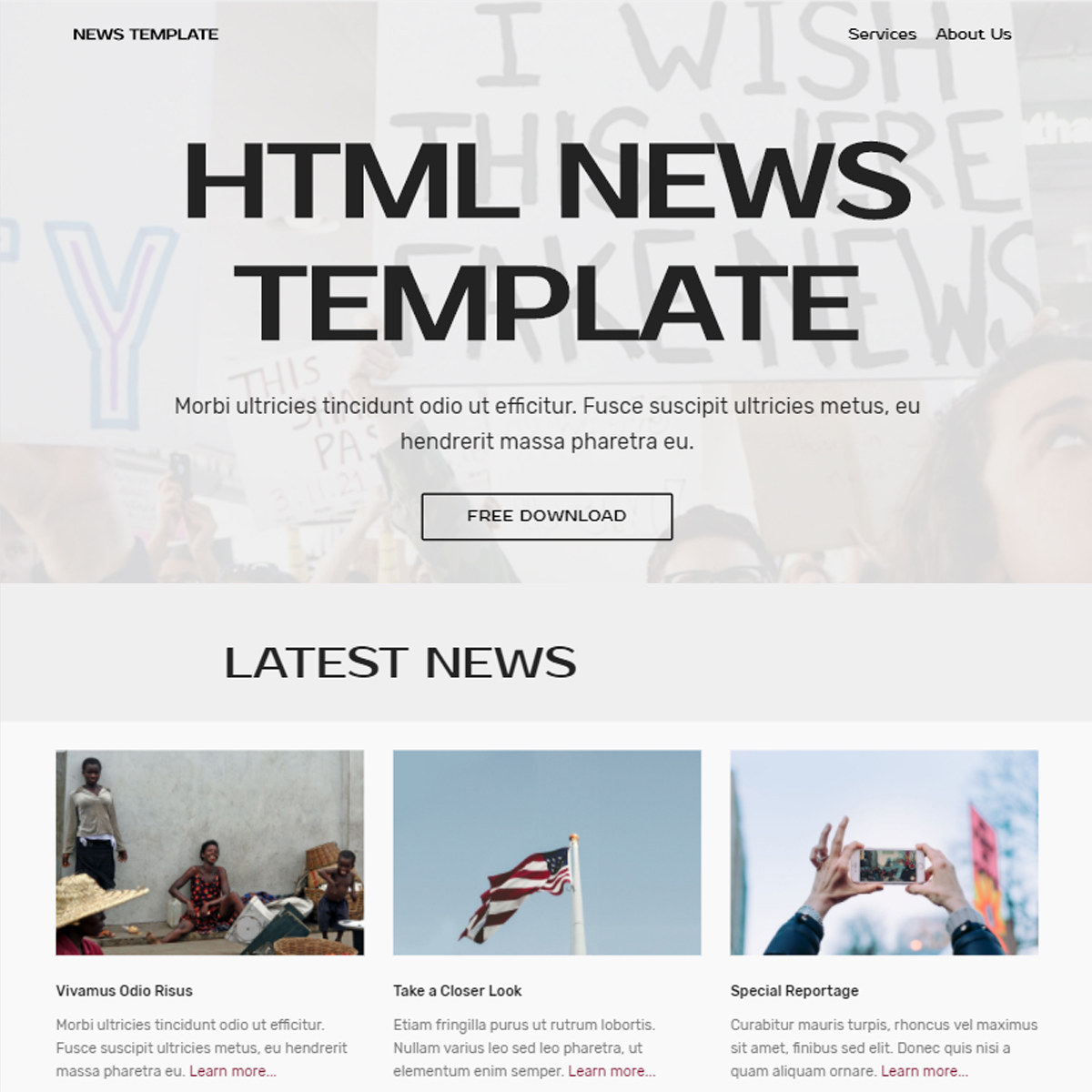 HTML Bootstrap News Themes