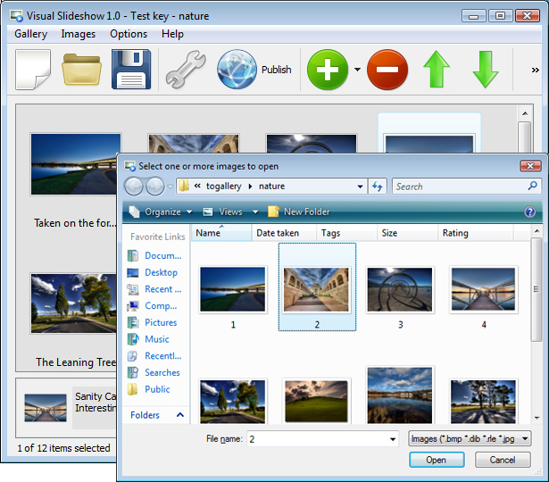 Add Images To Gallery : Free Slideshow Builder