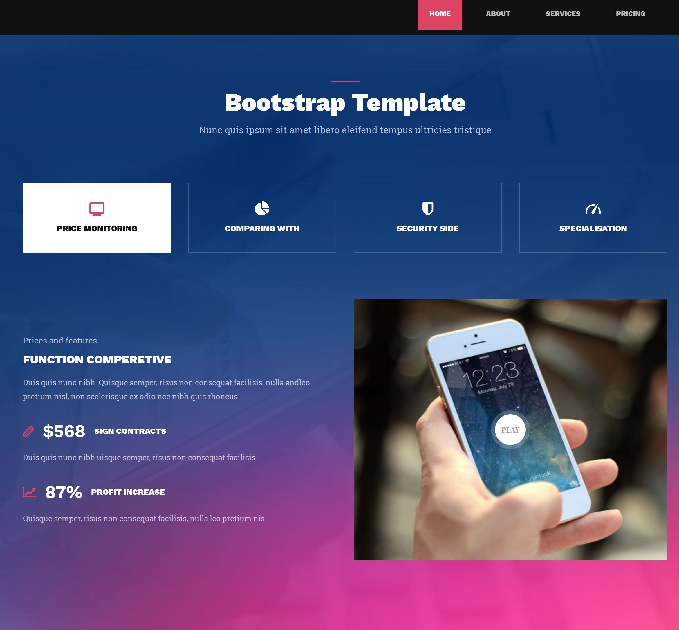 Mobile Bootstrap Video Theme