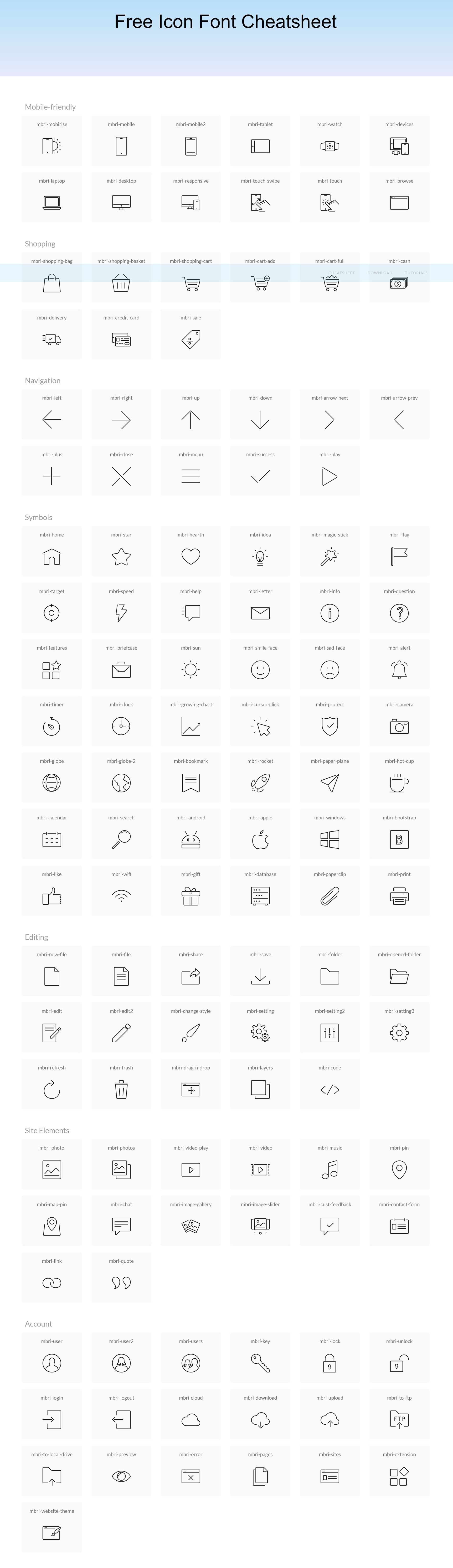 Mobile Iconic Fonts