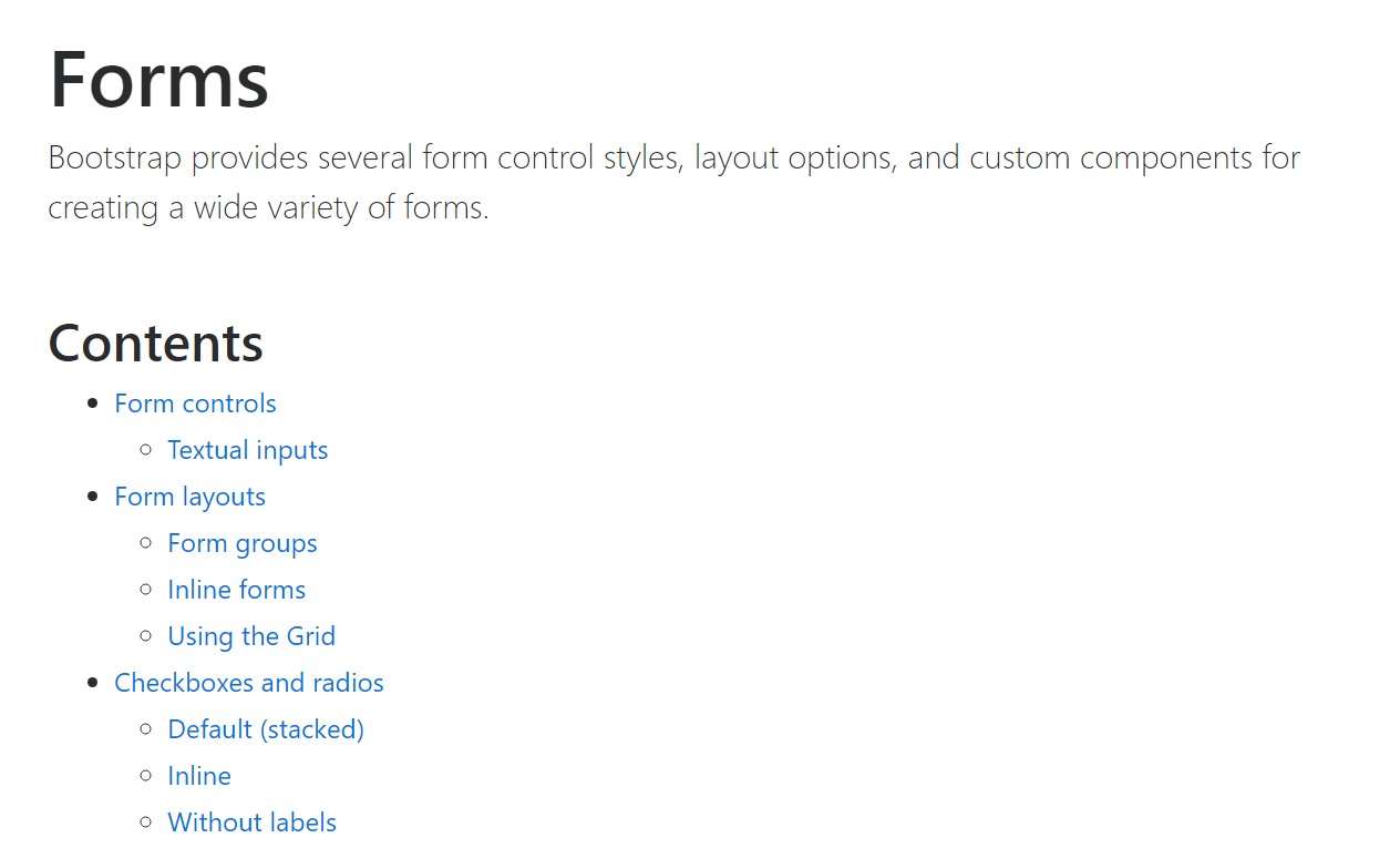  Utilization of the label  within in Bootstrap Forms:  authoritative  documents