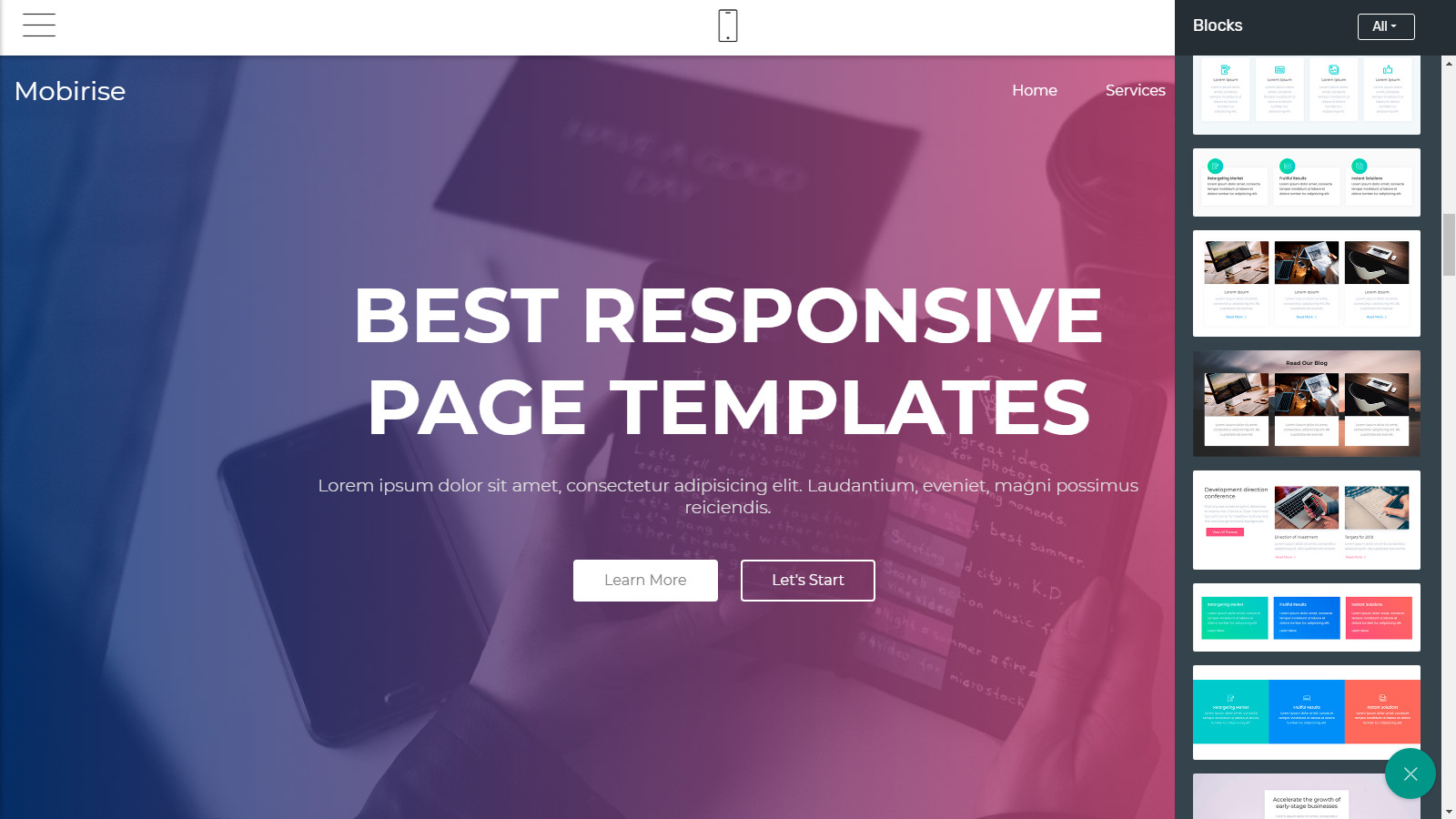 mobile-friendly webpage templates