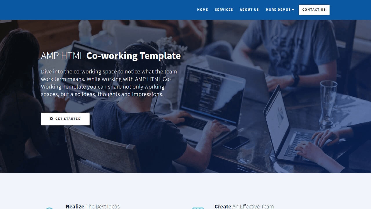 AMP HTML Co-Working Template