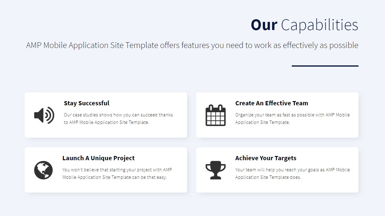 AMP Mobile Application Site Template